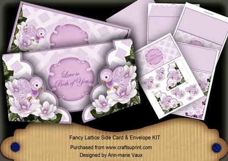 Lilac Birds Both of You Fancy Lattice 3D Card Kit