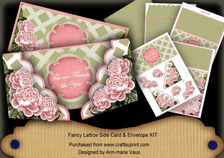 Pink Rose Few Are Friends Fancy Lattice 3D Card Kit