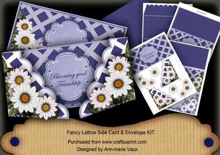 Blue Daisy Bloomin Friend Wishes Fancy Lattice 3D Card Kit