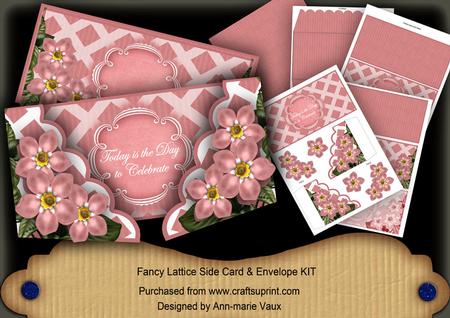 Pink Forget Me Knots Celebrate Fancy Lattice 3D Card Kit
