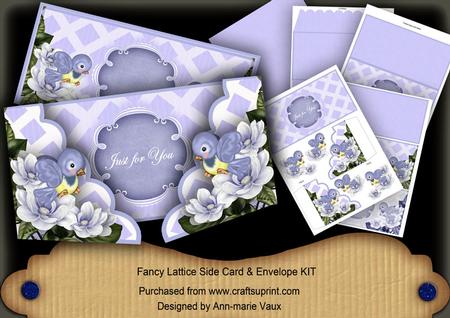 Blue Birds Just for You Fancy Lattice 3D Card Kit