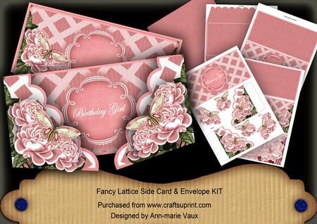 Pink Butterfly Birthday Girl Fancy Lattice 3D Card Kit