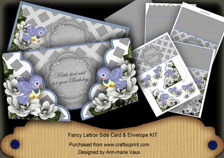 Silver a Little Bird Told Me -  Fancy Lattice 3D Card Kit