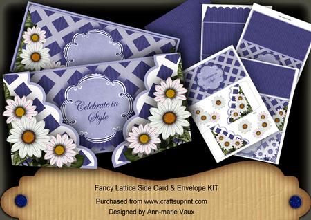 Blue Daisy Celebrate in Style Fancy Lattice 3D Card Kit