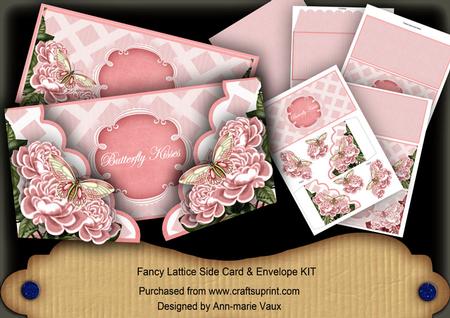 Pink Butterflies Butterfly Kisses Lattice 3D Card Kit