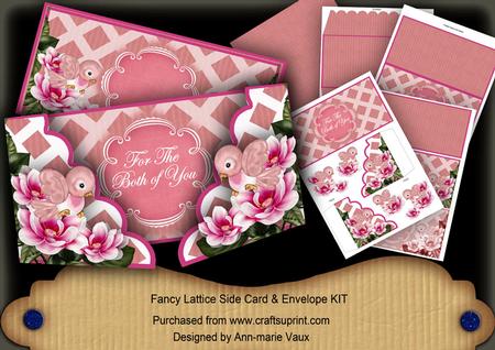 Cerise Birds Both of You Lattice 3D Card Kit