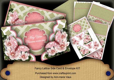 Pink Butterfly Dreams Come True Lattice 3D Card Kit