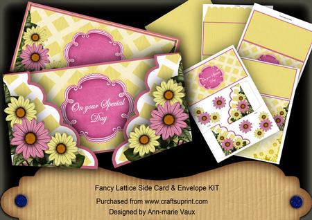 Pink Lemon Daisy Special Day Lattice 3D Card Kit