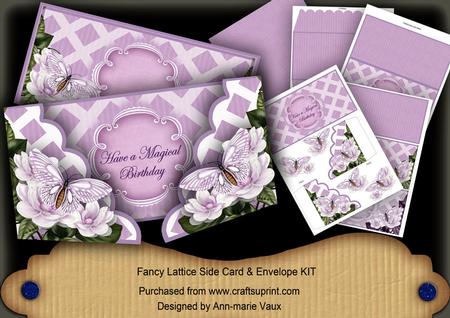 Lilac Butterfly Magical Birthday Lattice 3D Card Kit