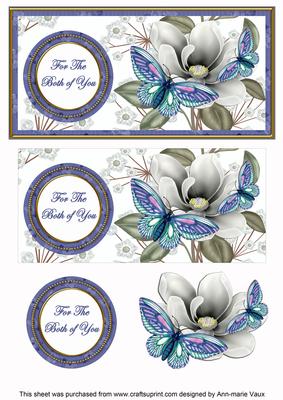 Blue Butterfly Both of You Dl Decoupage Topper