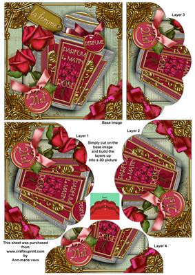 Rose Perfume 21st Birthday 5in Scallop Bottom Stacker