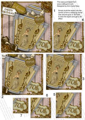 Art Deco De Soir Perfume 70th Birthday 5in Corner Stacker