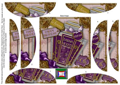 Parma Violets Perfume 60th Birthday 5in Round Spiral Stacker