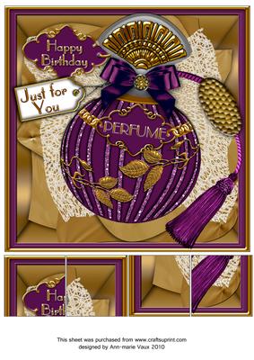 Amethyst Perfume Happy Birthday 8in Picture Sheet Topper