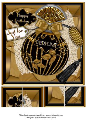 Black Onyx Perfume Happy Birthday 8in Picture Sheet Topper