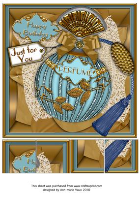 Aquamarine Perfume Happy Birthday 8in Picture Sheet Topper