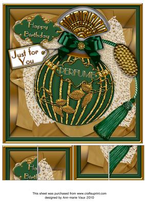 Emerald Perfume Happy Birthday 8in Picture Sheet Topper