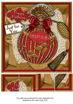Ruby Perfume Happy Birthday 8in Picture Sheet Topper