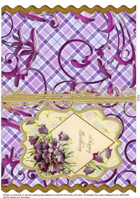 Bluebell Message Bracket Wavy Edge Card