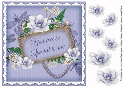 Pblue Magnolia Special to Me 8in Vintage Decoupage Topper