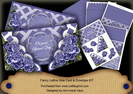 Blue Rose Special Day Fancy Lattice 3D Card Kit