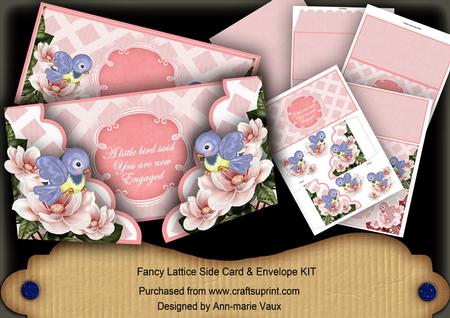 Lovebird Said Engaged Fancy Lattice 3D Card Kit