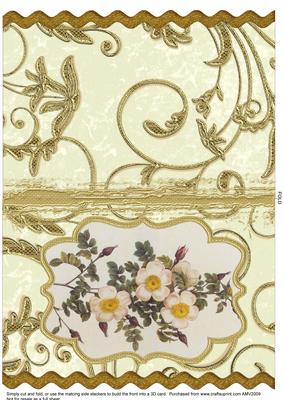 Dog Rose Bracket Wavy Edge Card