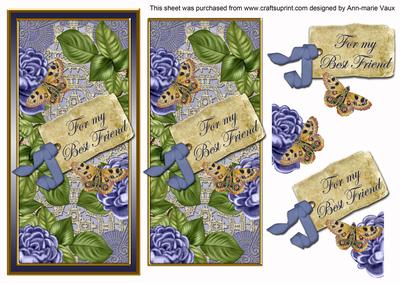 Blue Rose for My Best Friend Dl Topdown Topper
