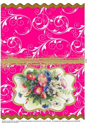 Wildflower Bunch Bracket Wavy Edge Card