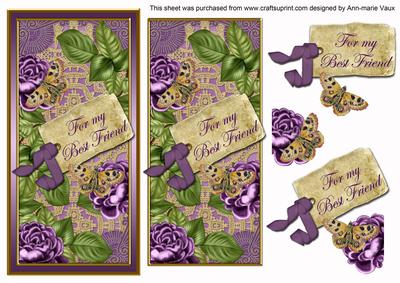 Purple Rose for My Best Friend Dl Topdown Topper