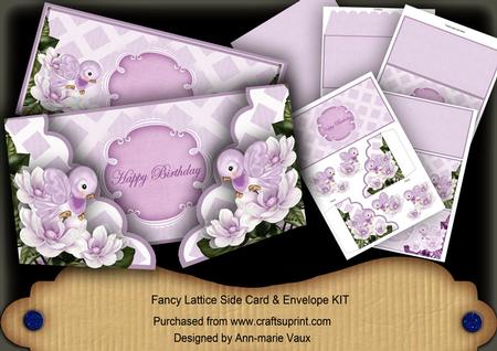 Lilac Birds Happy Birthday 3D Fancy Lattice Card Kit