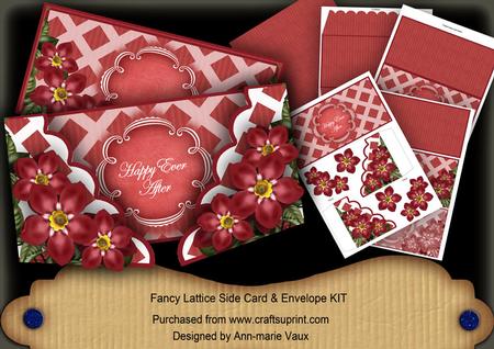 Red Forgetmeknot Happy Ever After 3D Fancy Lattice Card Kit