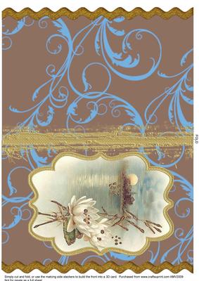Oriental Lily Bracket Wavy Edge Card