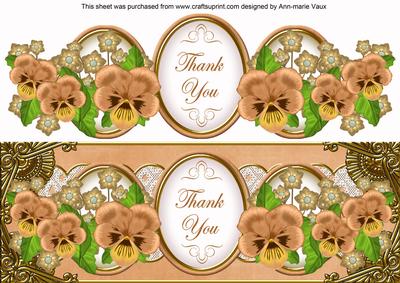 Borange Pansy Thank You Large Dl Topper