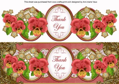 Dred Pansy Thank You Large Dl Topper