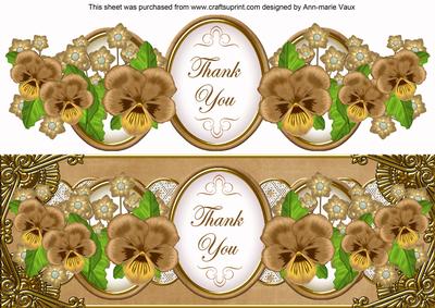 Vtea Pansy Thank You Large Dl Topper