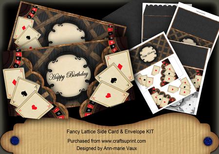 Black Roulette Happy Birthday Lattiace 3D Card Kit