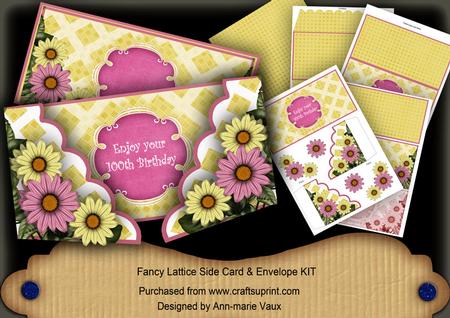 Pink Lemon Daisy 100th Birthday 3D Lattice Card Kit