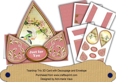 Oriental Birds2pink Just for You Teardrop Trio Kit