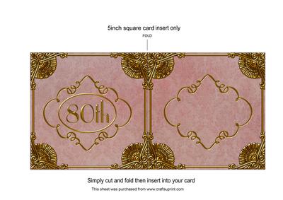 Plum Blossom Perfume 80th Birthday 5in Folded Card Insert