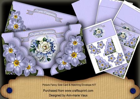 Blue Fmek Roses Your Engagement Fancy Picture 3D Card Kit