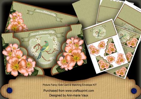 Oriental Blossom Bird Fabulous Day Fancy Picture 3D Card Kit