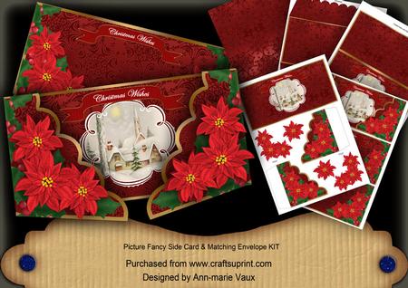 Red Village Pub Christmas Wishes Fancy Picture 3D Card Kit