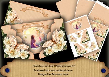 Peach Purple Fairy Magical Fancy Picture 3D Card Kit