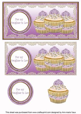 Lilac Cupcake Daughter-in-law Dl Topper