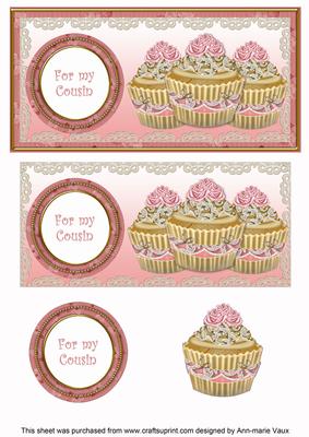 Pink Cupcake for My Cousin Dl Topper