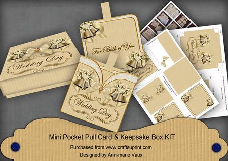 Cream Bells Wedding Day Mini Pocket Card & Box Kit