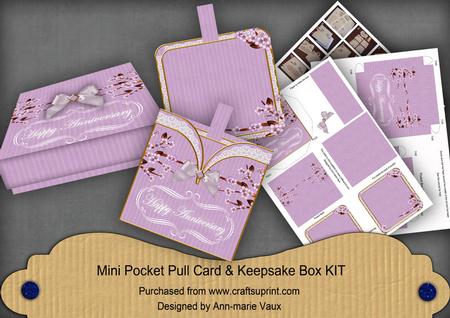 Lilac Cherry Blossom Anniversary Mini Pocket Card & Box Kit