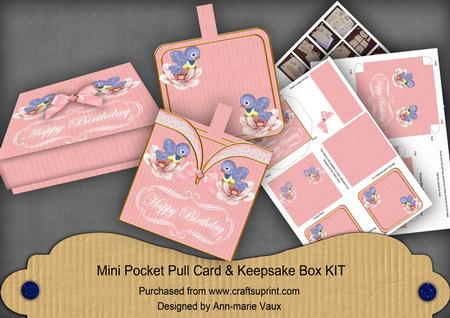 Pink Birds Happy Birthday Mini Pocket Card & Box Kit