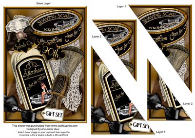 Mens Aftershave 90th Birthday 7x5in Triangle Corner Stacker